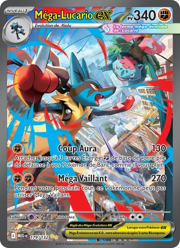 Carte Pokémon Méga-Lucario-ex #179 — Méga-Évolution