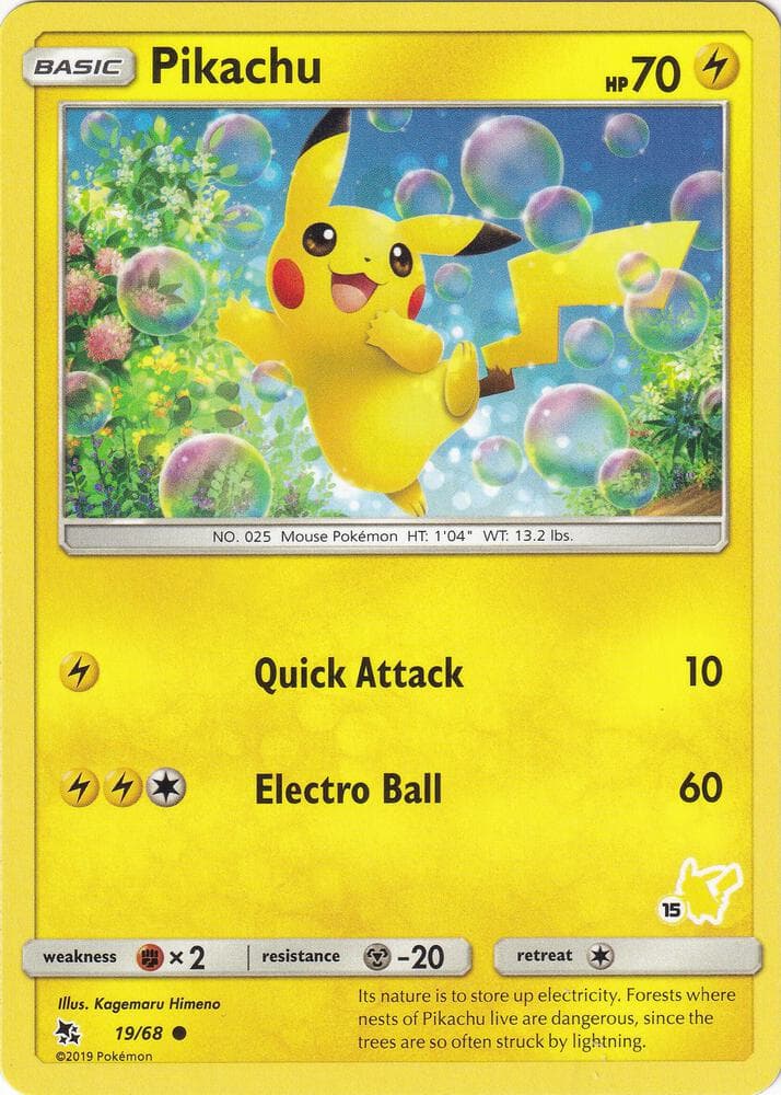 Pikachu #019 Stamp V1 — Hidden Fates