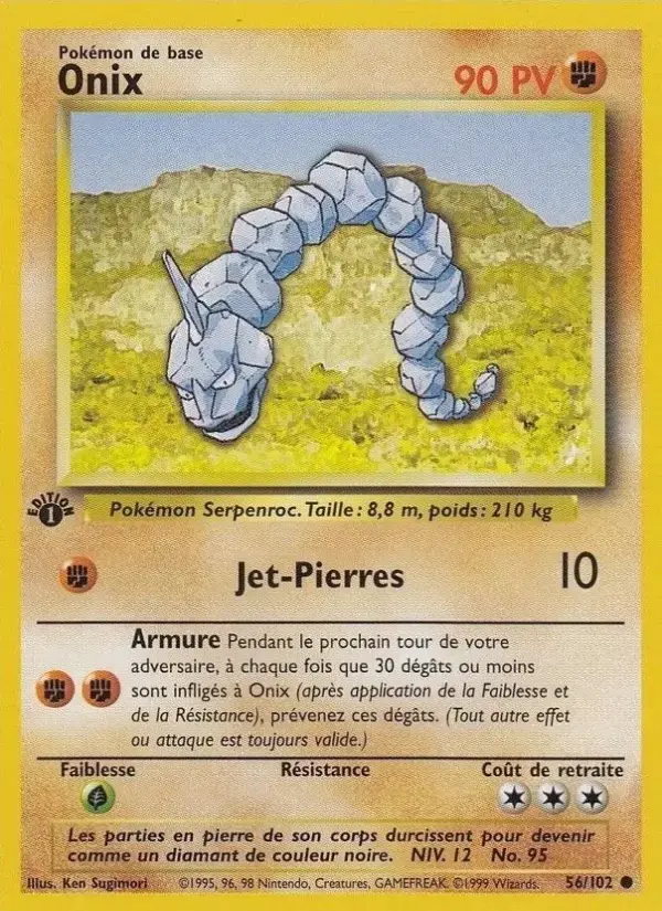 Carte Pokémon Onix #56 — Set de Base