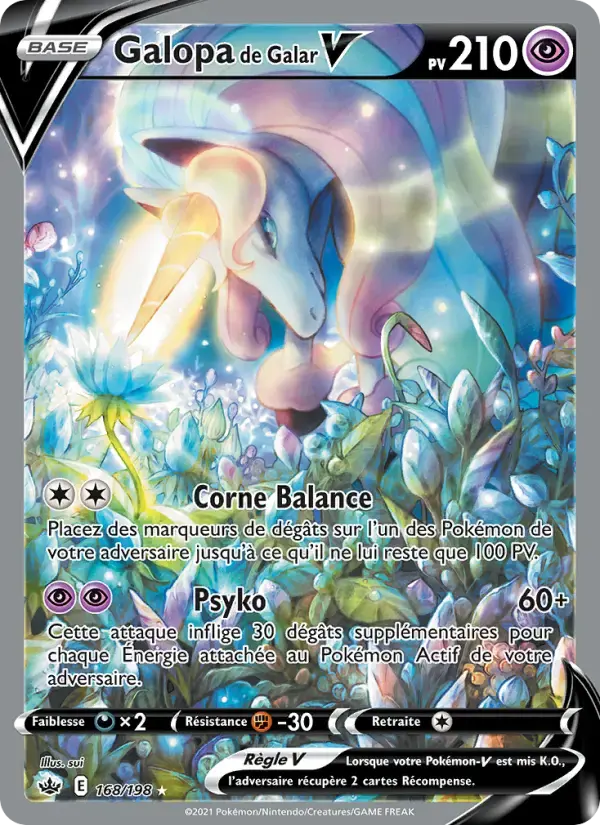 Carte Pokémon Galopa de Galar V #168 — Règne de Glace