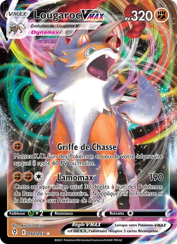 Carte Pokémon Lougaroc VMAX #92 — Évolution Céleste
