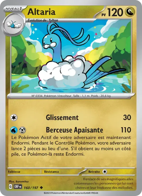Carte Pokémon Altaria #160 — Flammes Obsidiennes