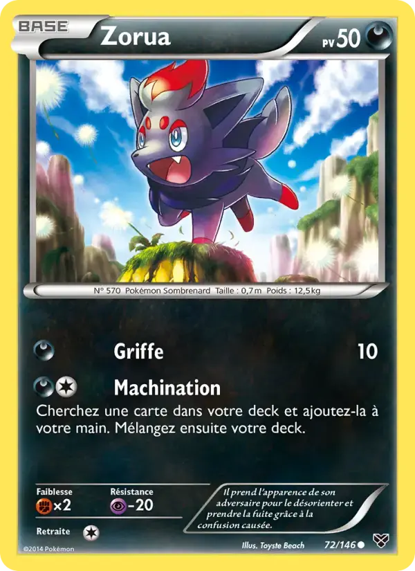 Carte Pokémon Zorua #72 — XY