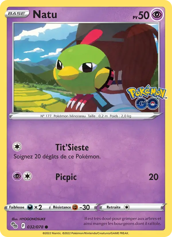 Carte Pokémon Natu #032 — Pokémon GO