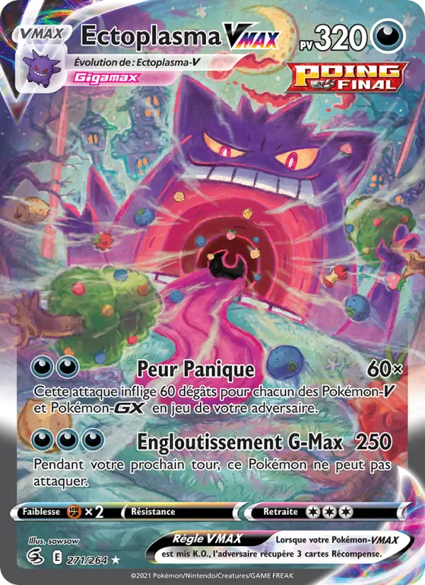 Carte Pokémon Ectoplasma VMAX #271 — Poing de Fusion