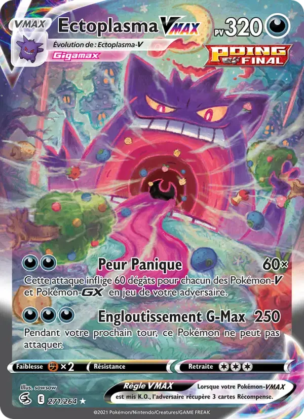 Carte Pokémon Ectoplasma VMAX #271 — Poing de Fusion