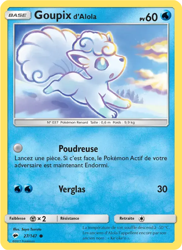 Carte Pokémon Goupix d’Alola #27 — Ombres Ardentes