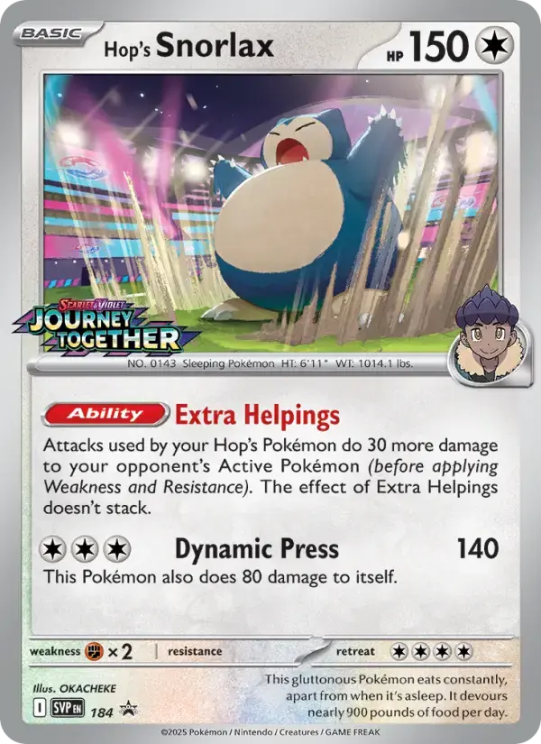 Hop's Snorlax #184 — Scarlet & Violet Promos