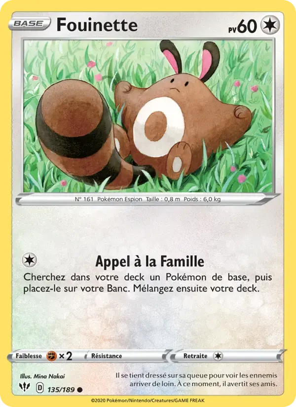 Carte Pokémon Fouinette #135 — Ténèbres Embrasées
