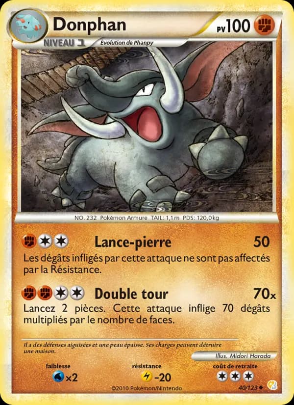 Carte Pokémon Donphan #40 — HeartGold SoulSilver