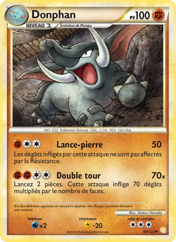 Carte Pokémon Donphan #40 — HeartGold SoulSilver