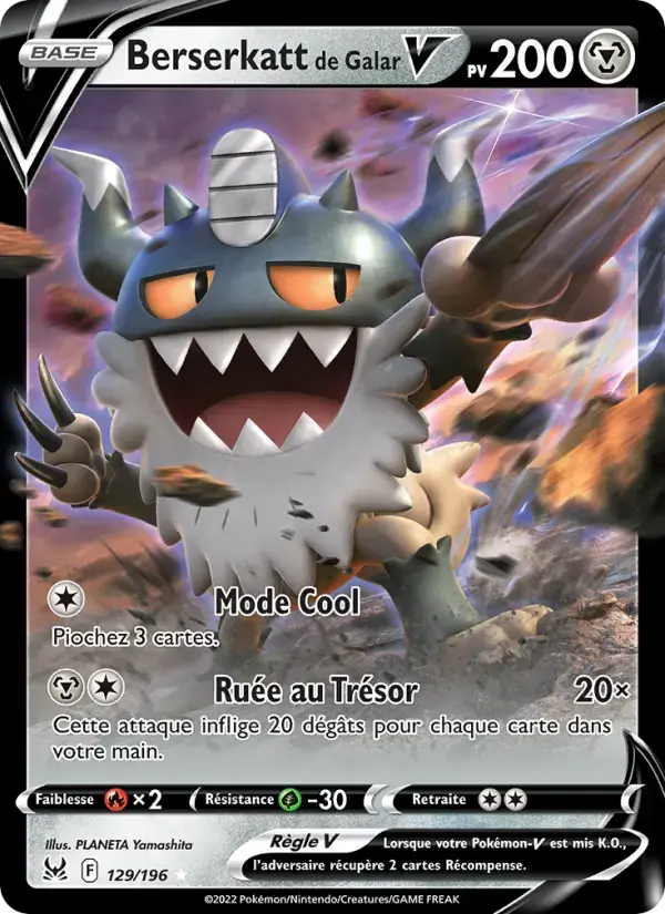 Carte Pokémon Berserkatt de Galar V #129 — Origine Perdue