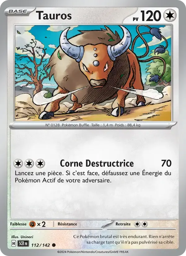 Carte Pokémon Tauros #112 — Couronne Stellaire