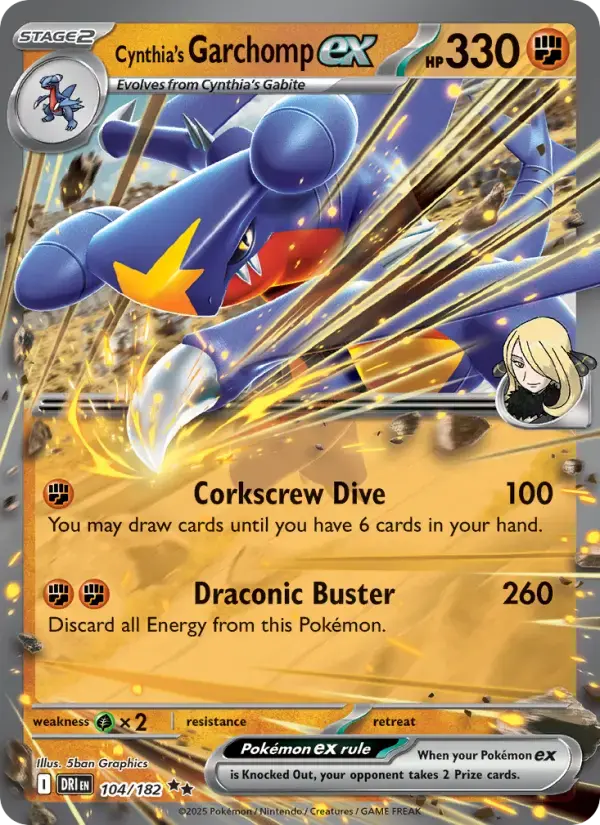 Cynthia's Garchomp ex #104 — Destined Rivals