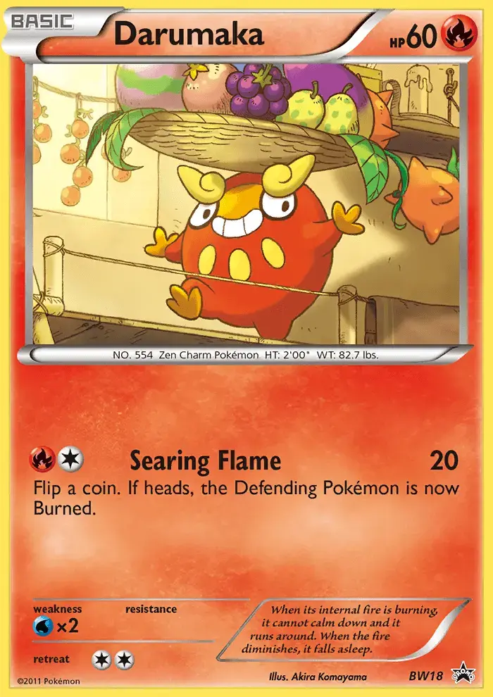 Carte Pokémon Darumaka #BW18 — Promos Noir et Blanc