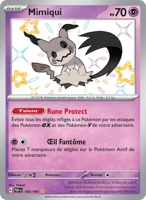 Carte Pokémon Mimiqui #160 — Destinées de Paldea