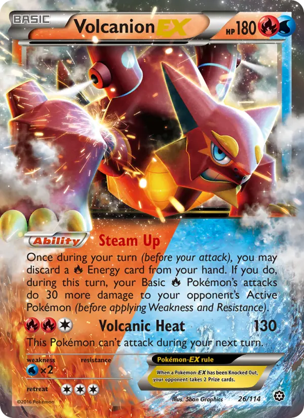 Carte Pokémon Volcanion EX #26 — Offensive Vapeur