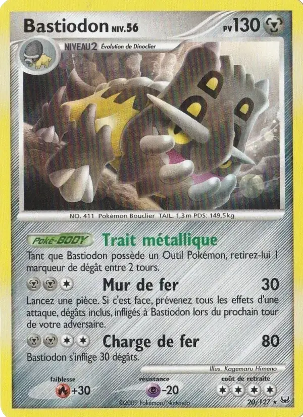 Carte Pokémon Bastiodon #20 — Platine