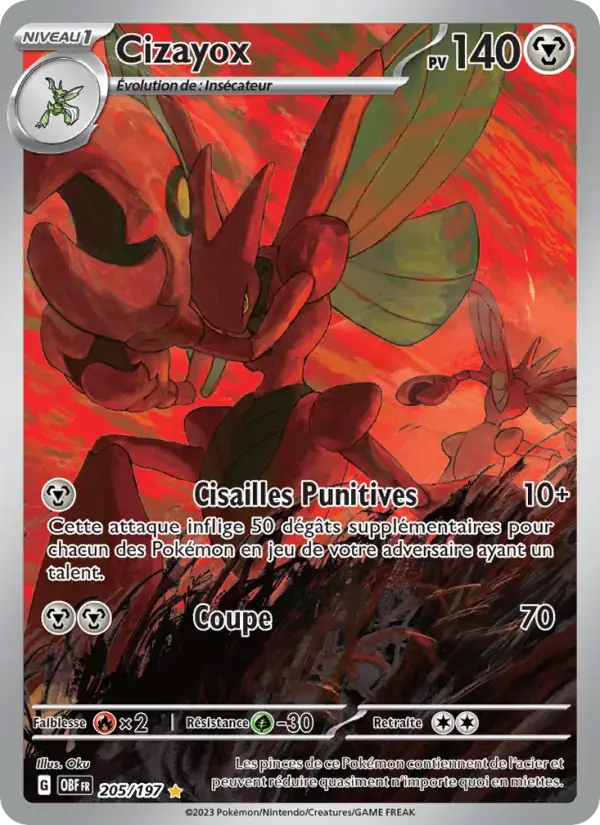 Carte Pokémon Cizayox #205 — Flammes Obsidiennes