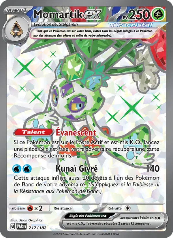 Carte Pokémon Momartik-ex #217 — Faille Paradoxe