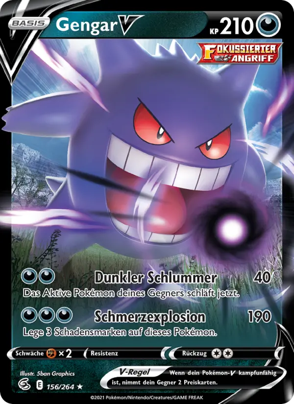 Carte Pokémon Ectoplasma V #156 — Poing de Fusion