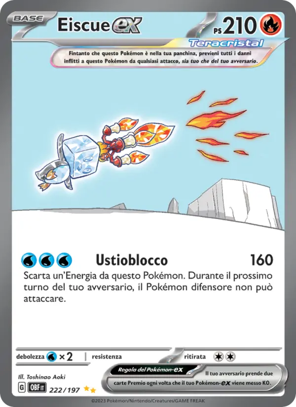 Carte Pokémon Bekaglaçon-ex #222 — Flammes Obsidiennes