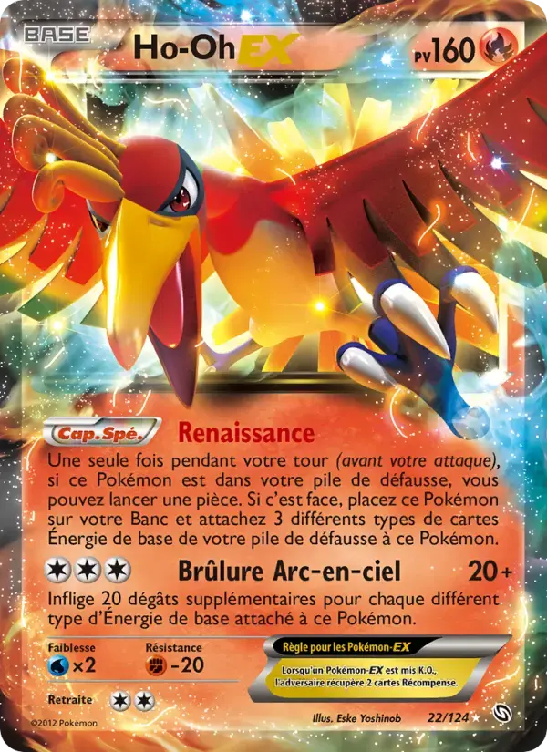 Carte Pokémon Ho-Oh-EX #22 — Dragons Exaltés