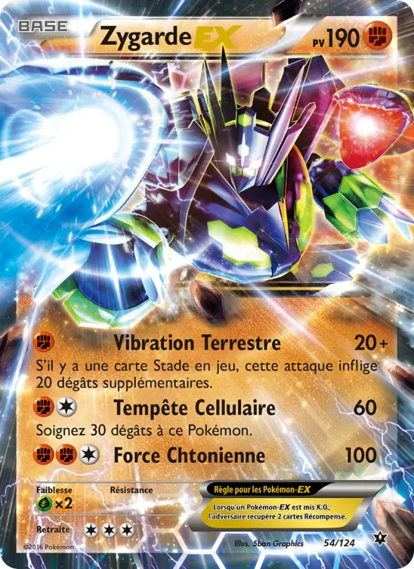 Carte Pokémon Zygarde EX #54 — Impact des Destins