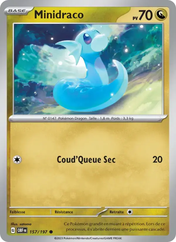 Carte Pokémon Minidraco #157 — Flammes Obsidiennes