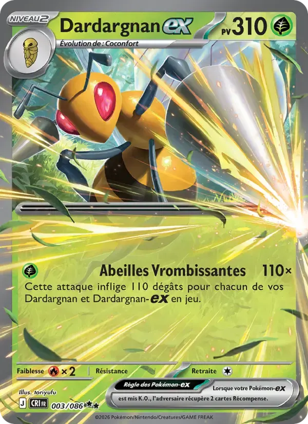 Carte Pokémon Dardargnan-ex #003 — Chaos Ascendant