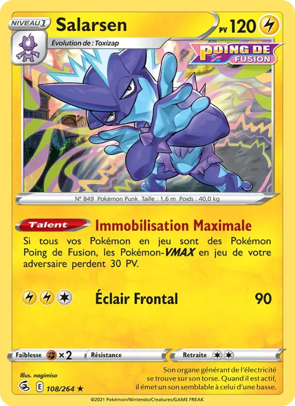 Carte Pokémon Salarsen #108 — Poing de Fusion