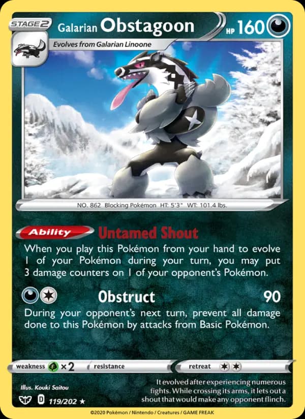 Galarian Obstagoon #119 — Sword & Shield