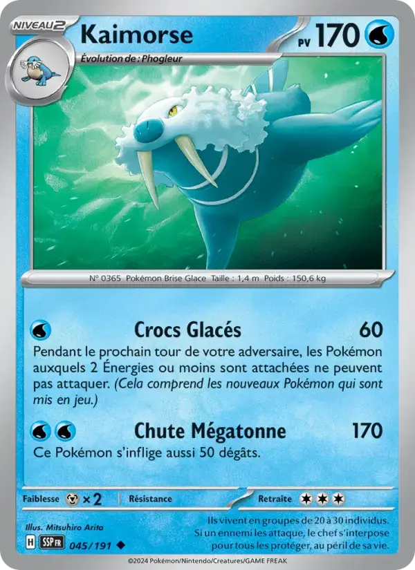 Carte Pokémon Kaimorse #045 — Étincelles Déferlantes