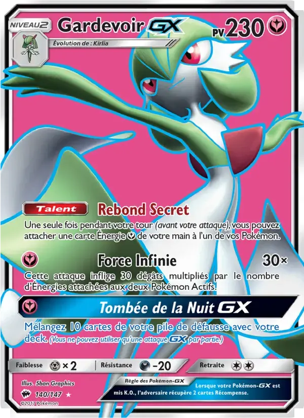 Carte Pokémon Gardevoir GX #140 — Ombres Ardentes