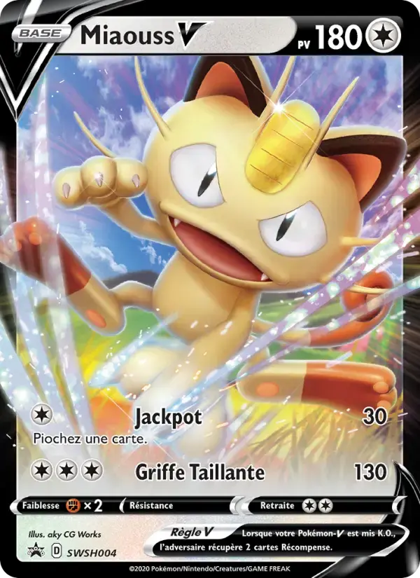 Carte Pokémon Miaouss V #SWSH004 — Promos Épée et Bouclier
