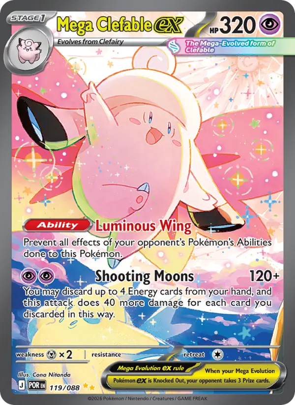 Carte Pokémon Méga-Mélodelfe-ex #119 — Équilibre Parfait
