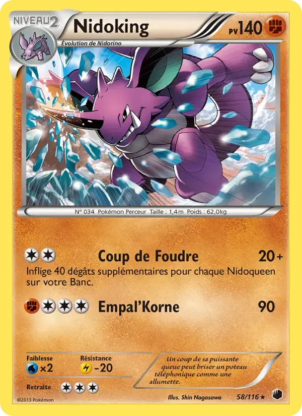 Carte Pokémon Nidoking #58 — Glaciation Plasma