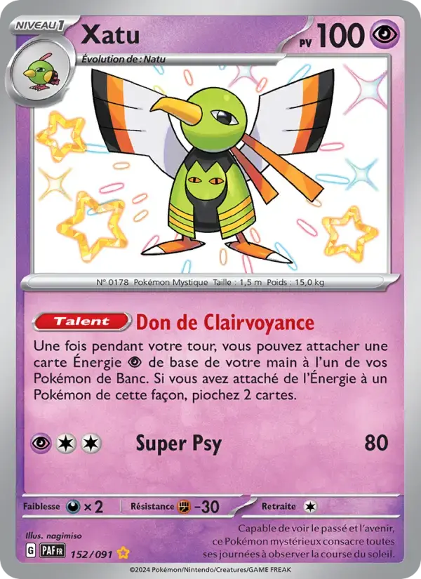 Carte Pokémon Xatu #152 — Destinées de Paldea
