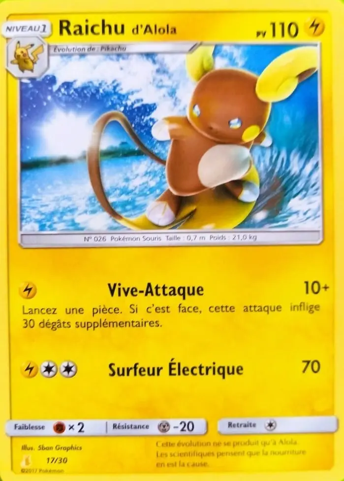 Carte Pokémon Raichu d’Alola #17 — Kit du Dresseur SL (Raichu d'Alola)