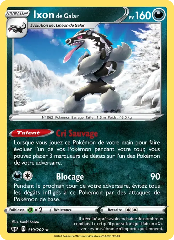 Carte Pokémon Ixon de Galar #119 — Épée et Bouclier