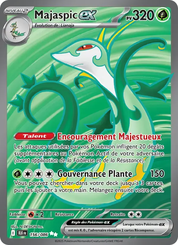 Carte Pokémon Majaspic-ex #156 — Foudre Noire