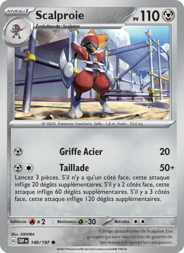 Carte Pokémon Scalproie #149 — Flammes Obsidiennes