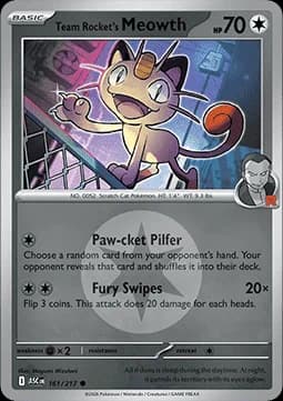 Team Rocket's Meowth #161 Non Holo — Ascended Heroes