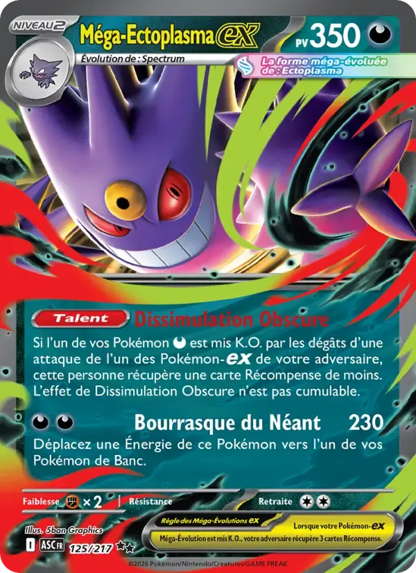 Carte Pokémon Méga-Ectoplasma-ex #125 — Héros Transcendants