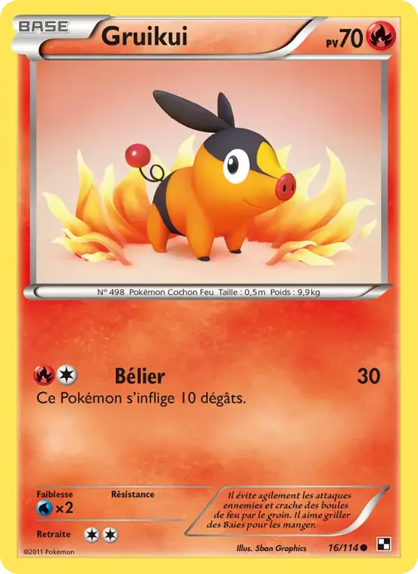 Carte Pokémon Gruikui #16 — Noir et Blanc