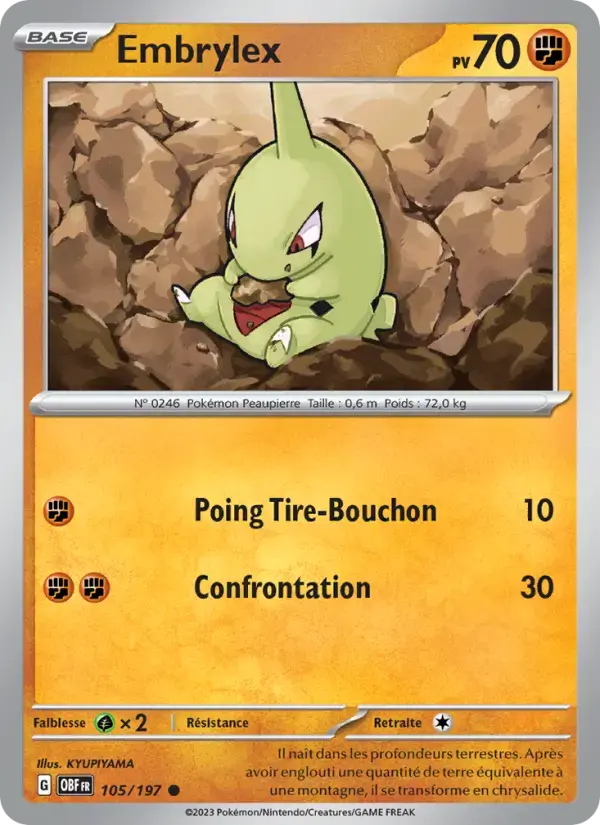 Carte Pokémon Embrylex #105 — Flammes Obsidiennes