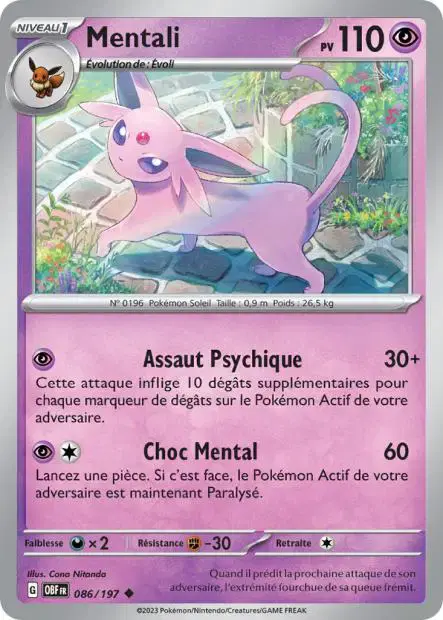 Carte Pokémon Mentali #086 Stamp — Flammes Obsidiennes