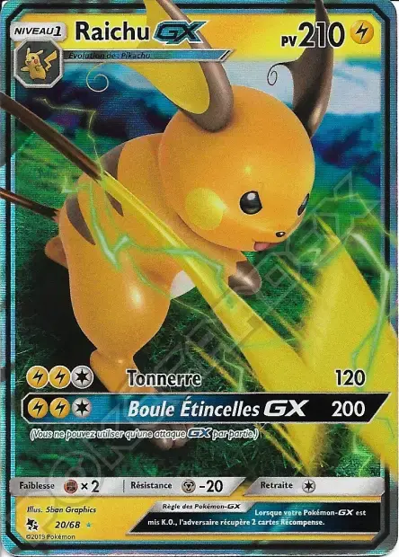 Carte Pokémon Raichu-GX #020 Stamp — Destinées Occultes