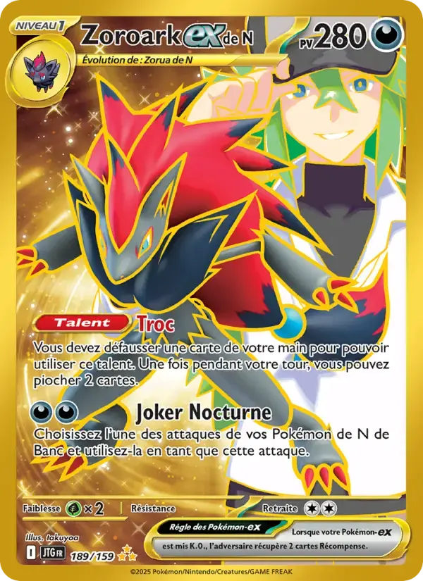 Carte Pokémon Zoroark-ex de N #189 — Aventures Ensemble