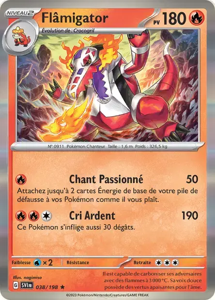 Carte Pokémon Flâmigator #038 Non Holo — Écarlate et Violet